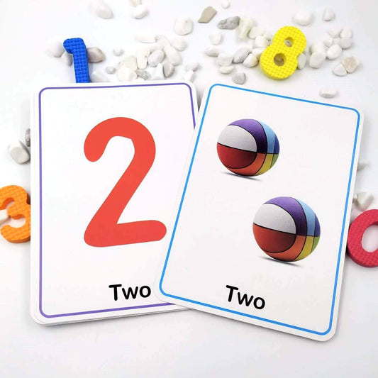 Large Size Numbers, Shapes & Colours Flash Cards - 32 Cards