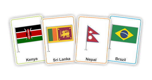 Meraki Babies Large Size Flags of Countries Flash Cards - 32 cards