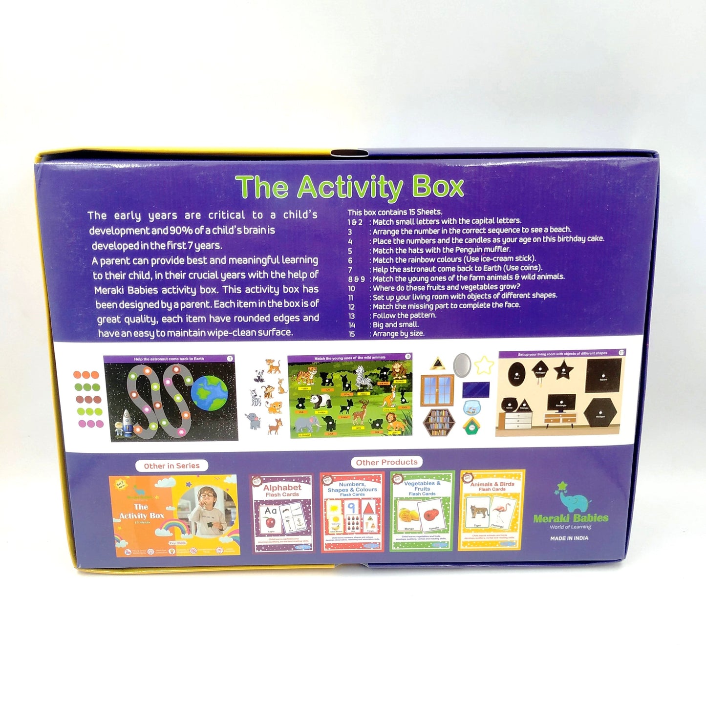 Meraki Babies Kids Velcro Activity Box - 15 Sheets - Age 2+