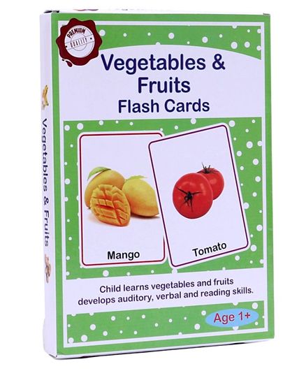 Meraki Babies_Large Size Vegetables & Fruits Flash Cards - 32 Cards