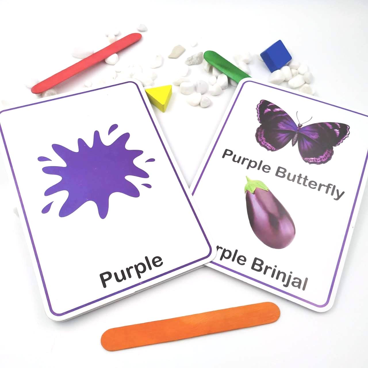 Meraki Babies Large Size All in One Alpabet, Numbers, Shapes & Colours, Vegetables & Birds and Animals & Birds Flashcards