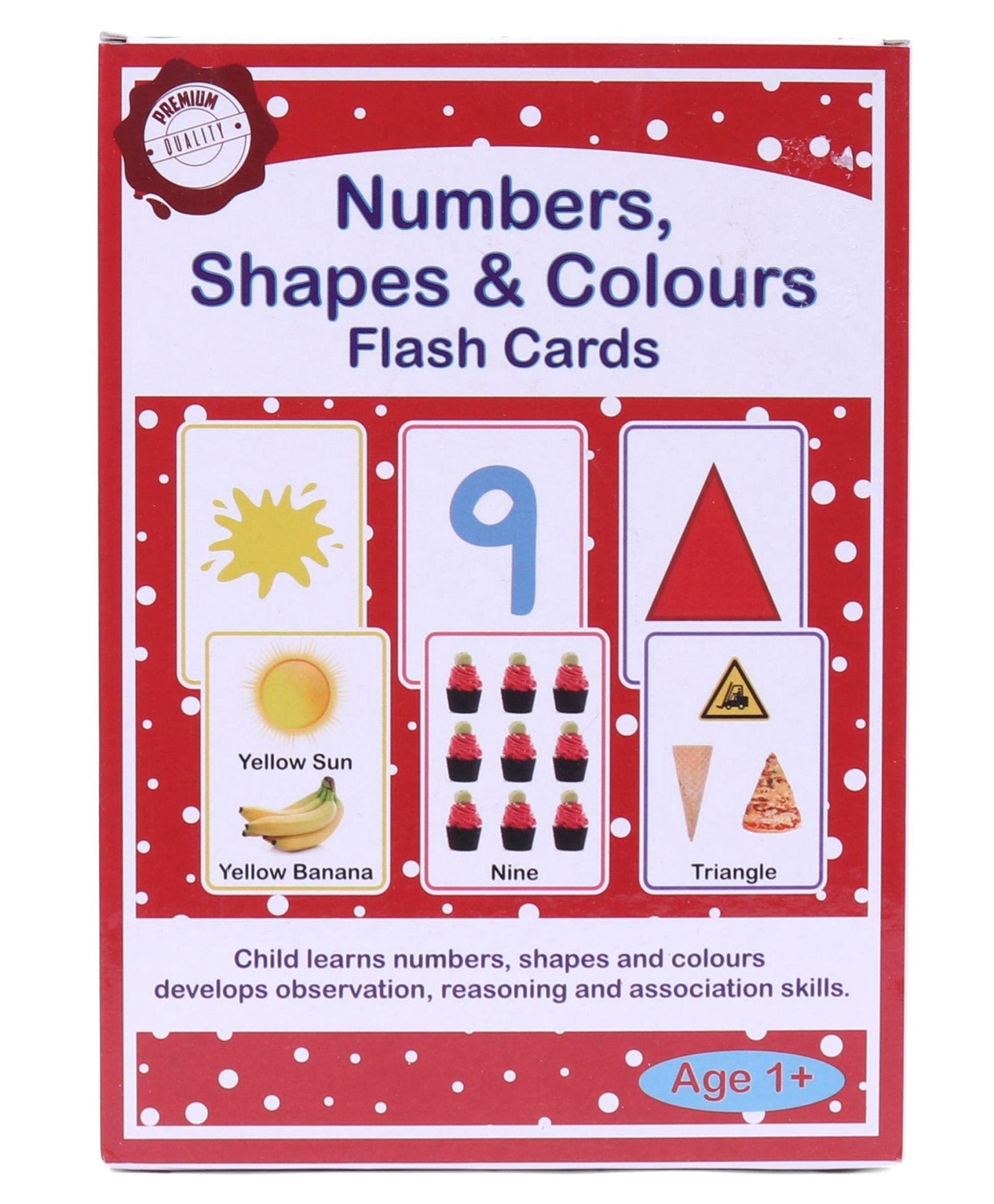 Large Size Numbers, Shapes & Colours Flash Cards  - 32 Cards