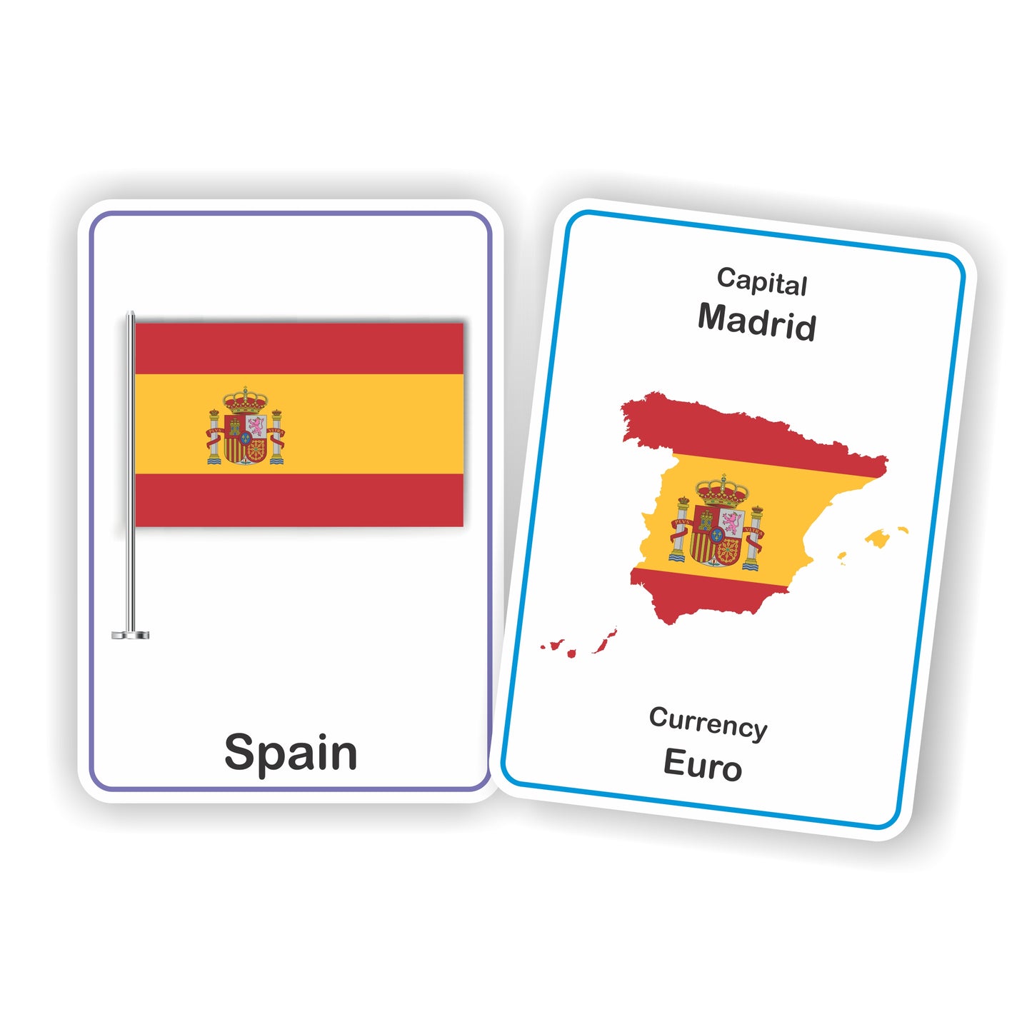 Meraki Babies Large Size Flags of Countries Flash Cards - 32 cards