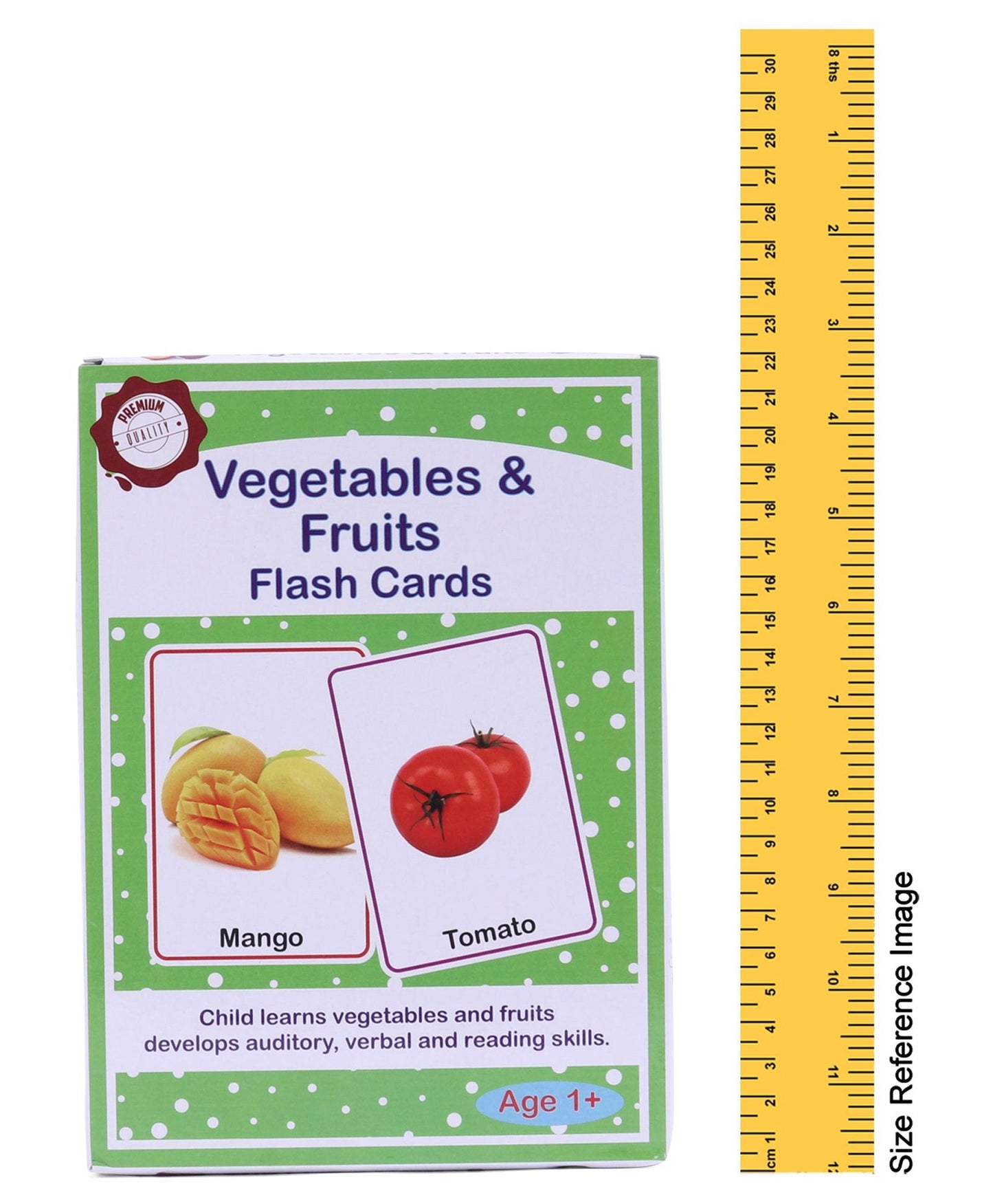 Meraki Babies_Large Size Vegetables & Fruits Flash Cards - 32 Cards
