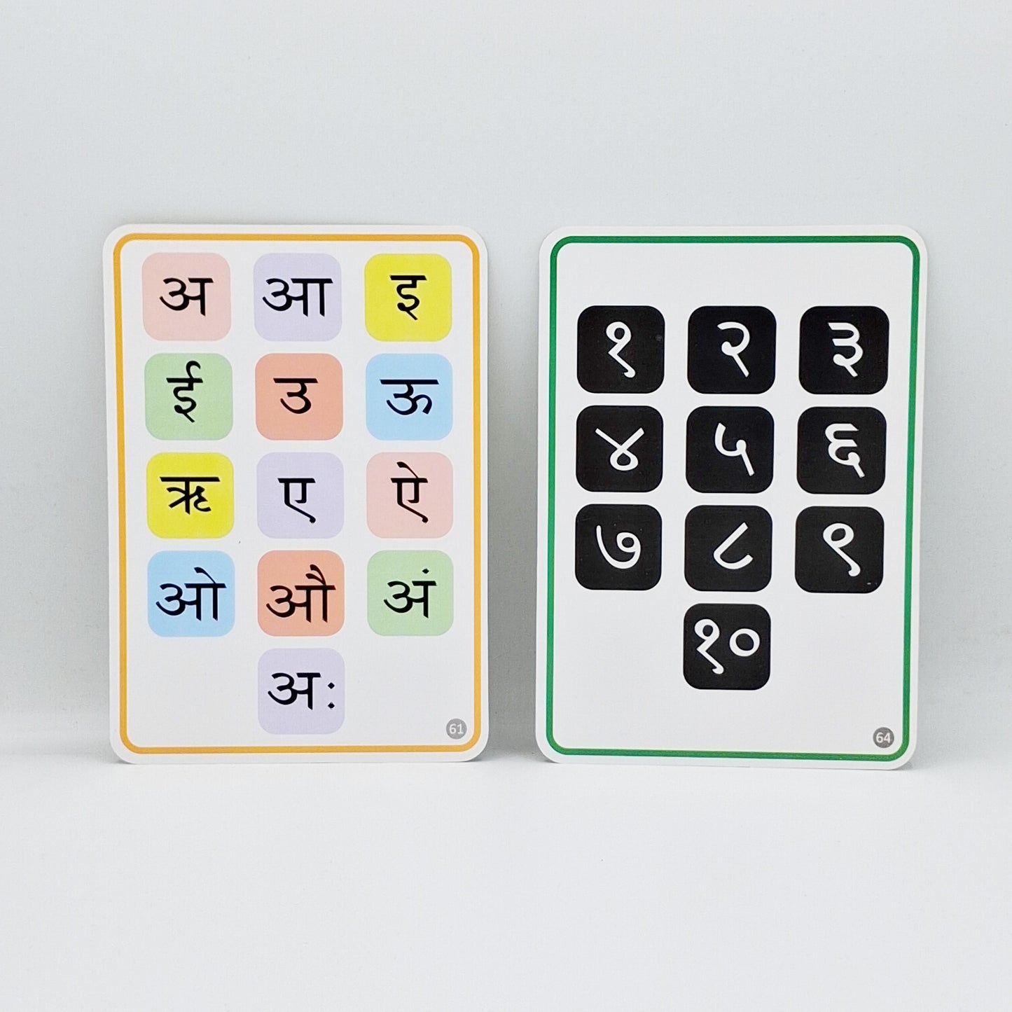 Hindi Flash Cards Swar, Vyanjan, Ginti - 64 Cards
