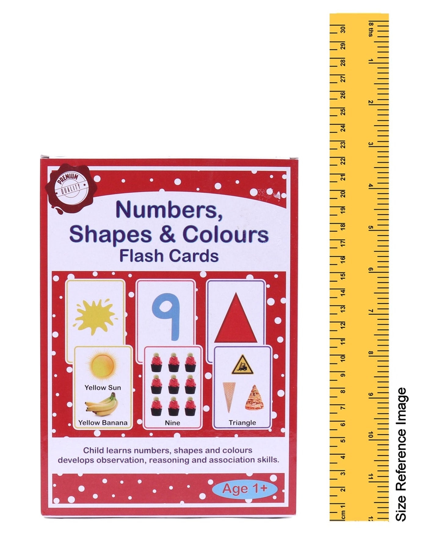 Large Size Numbers, Shapes & Colours Flash Cards  - 32 Cards