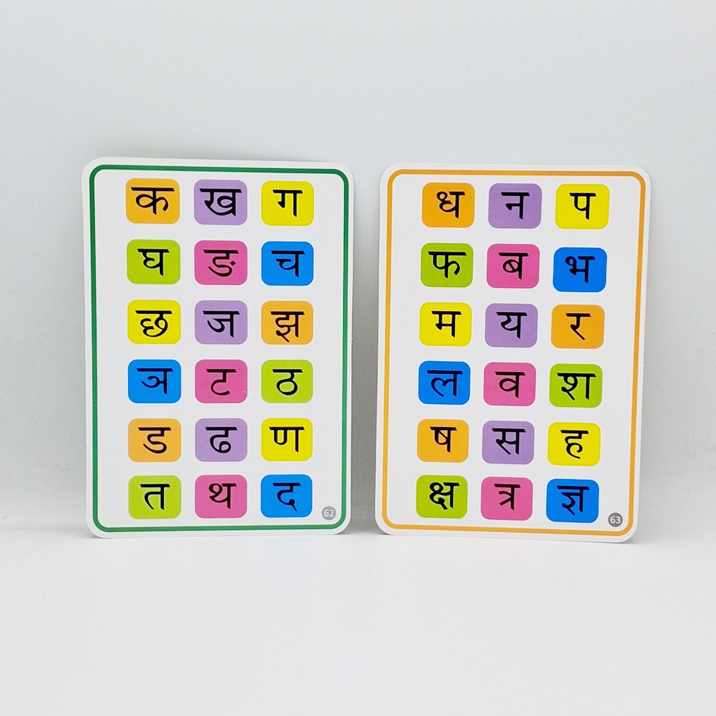 Hindi Flash Cards Swar, Vyanjan, Ginti - 64 Cards