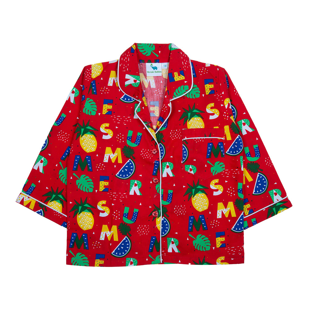 Red Alphabet Kids Nightwear