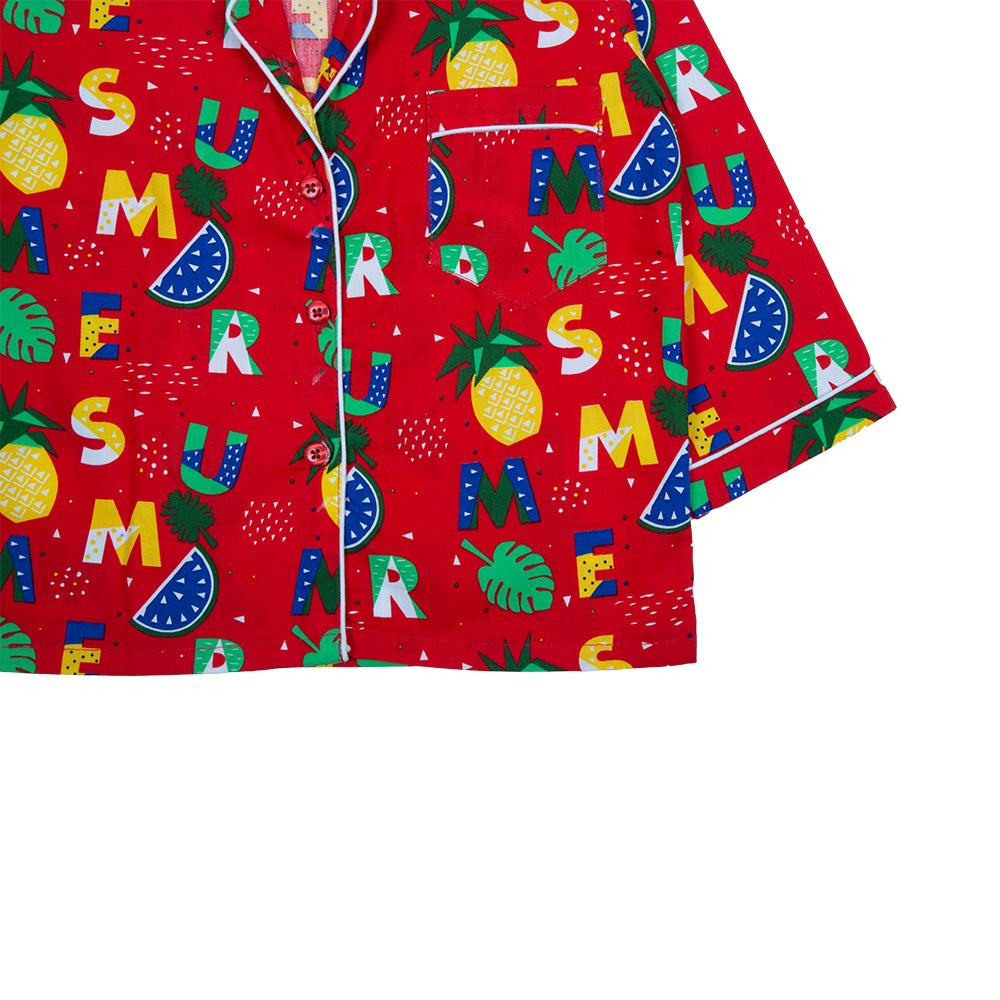 Red Alphabet Kids Nightwear