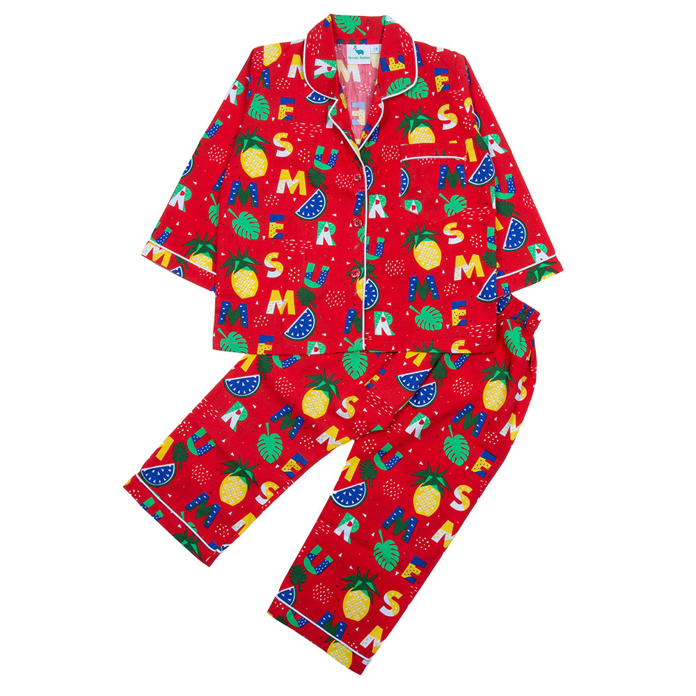 Red Alphabet Kids Nightwear