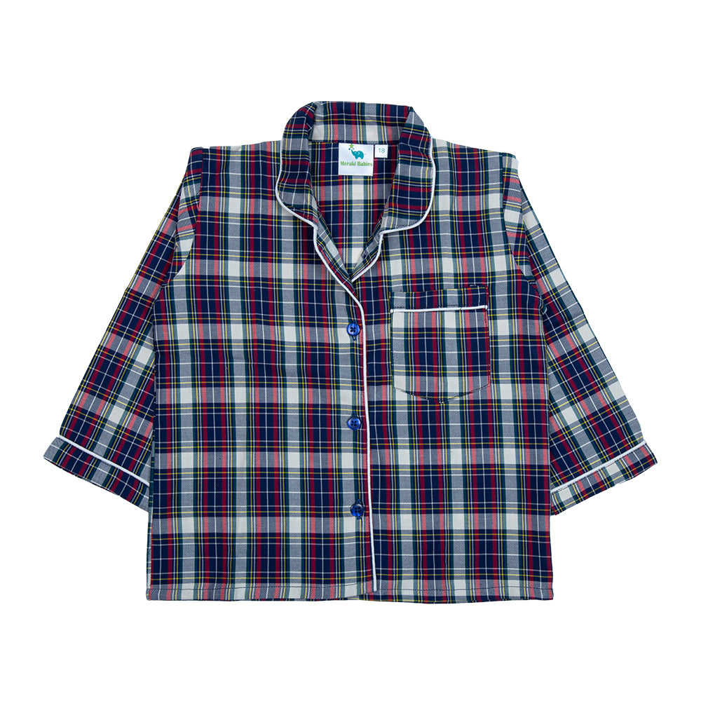 Blue Checks Kids Nightwear