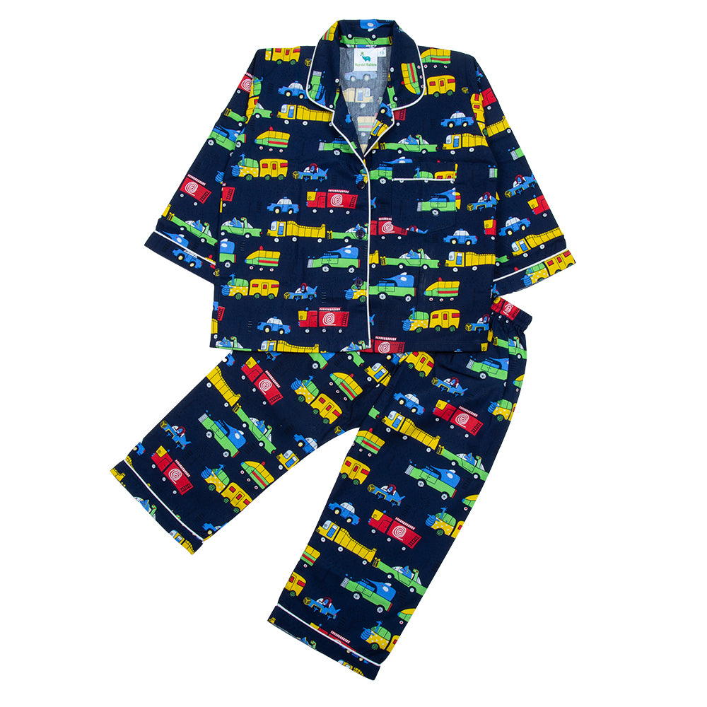 Navy Blue Car Kids Nightwear