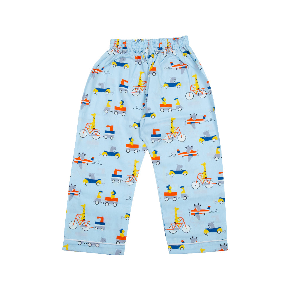 Sky Blue Car Kids Nightwear
