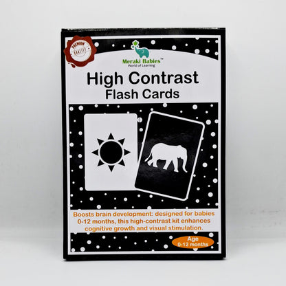 Meraki Babies Large Size High Contrast - Black & White Flash Card - 32 Cards