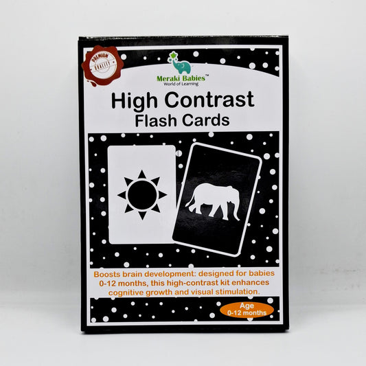 Meraki Babies Large Size High Contrast - Black & White Flash Card - 32 Cards
