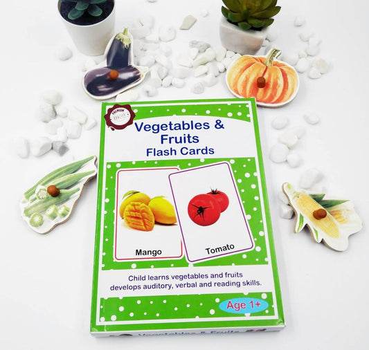 Meraki Babies_Large Size Vegetables & Fruits Flash Cards - 32 Cards
