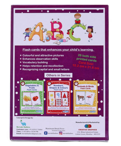 Large Size Alphabets Flash Cards - 32 Cards