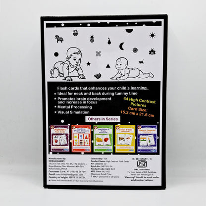 Meraki Babies Large Size High Contrast - Black & White Flash Card - 32 Cards