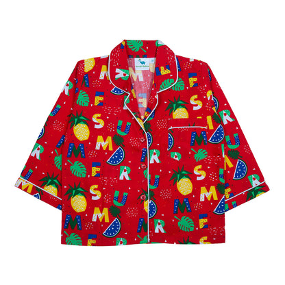 Red Alphabet Kids Nightwear