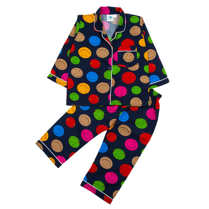 Blue Smiley Kids Nightwear