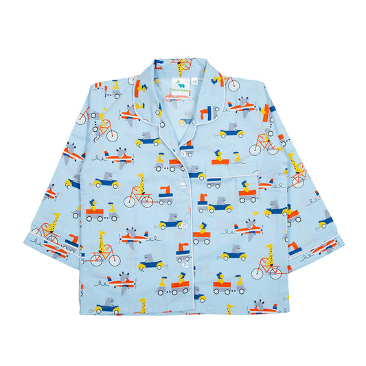 Sky Blue Car Kids Nightwear