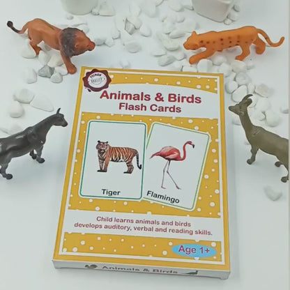 Meraki Babies Large Size Animals & Birds Flash Cards - 32 Cards