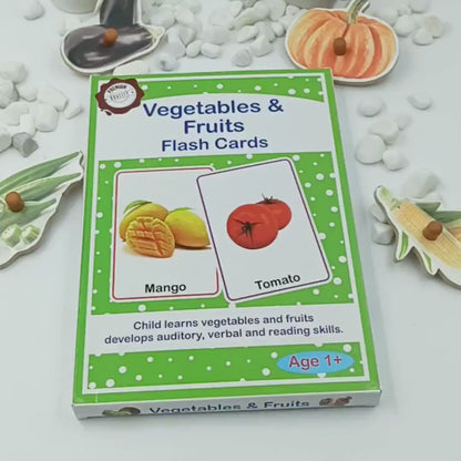 Meraki Babies_Large Size Vegetables & Fruits Flash Cards - 32 Cards