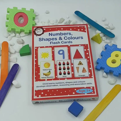 Large Size Numbers, Shapes & Colours Flash Cards  - 32 Cards