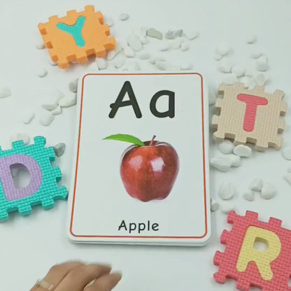 Meraki Babies Large Size All in One Alpabet, Numbers, Shapes & Colours, Vegetables & Birds and Animals & Birds Flashcards